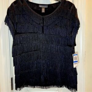 NWT Black Fringed Jacket XL by INC